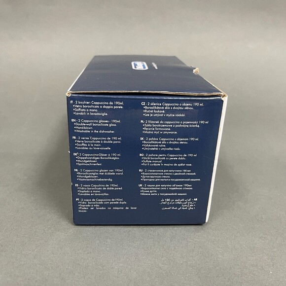 DeLonghi Cappuccino Glasses Clear Glass Double-wall Borosilicate Hand Blown - 2 - Picture 8 of 10